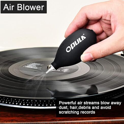 OPULA 7-in-1 Vinyl Record Cleaning Kit Complete - Vinyl Record Cleaner Solution - Velvet Brush - Microfiber Brush - Stylus Brush - Label Protector - Air Blower - Brush for Velvet, Restore LPs Album in Saudi Arabia