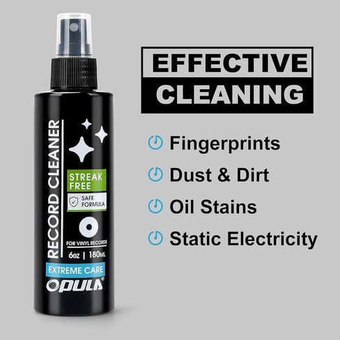 OPULA 6oz Vinyl Record Cleaning Solution,180ml Vinyl Record Cleaner Fluid, Record Cleaner Spray for Lps Album, Remove Dirt & Debris & Fingerprint, Improve Sound Quality in Saudi Arabia