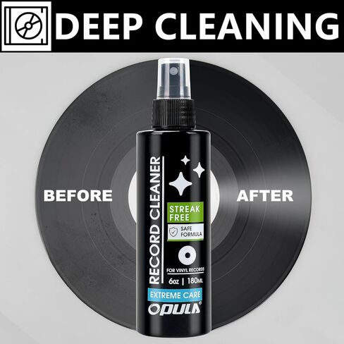 OPULA 6oz Vinyl Record Cleaning Solution,180ml Vinyl Record Cleaner Fluid, Record Cleaner Spray for Lps Album, Remove Dirt & Debris & Fingerprint, Improve Sound Quality in Saudi Arabia