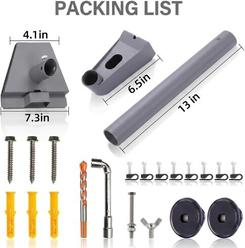 Standard Gen 3/4/4X Mount for Starlink, 360° Adjustable Wall/Roof/Pole Kit | Grey heavy-duty metal Starlink wall mount for V3, rustproof & weatherproof, with a 20° tilt, pipe adapter & hardware included in Saudi Arabia
