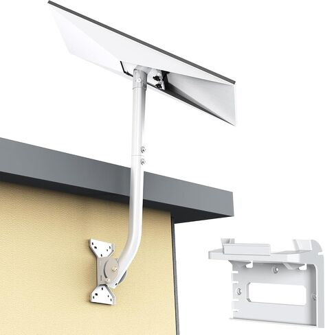Starlink Mount for Standard 4/4X/Gen 3, with 2-in-1 Router Wall Mount | Adjustable Tilt Angle Mounting Kit, Rust-Resistant, Heavy Duty Metal Bracket, Screws for Concrete & Wood Walls, Black in Saudi Arabia