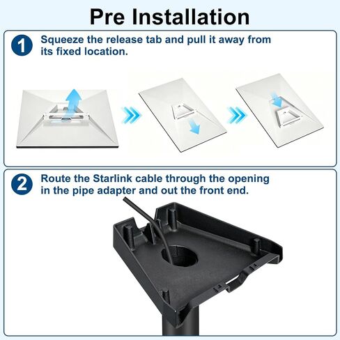 Mount for Starlink Gen 3 360° Adjustable Roof & Wall Mount | Compatible with Starlink Standard 4/4X/V3 Standard Dish，for Short Wall Roof Pole Mounts and Mounting Kit in Saudi Arabia