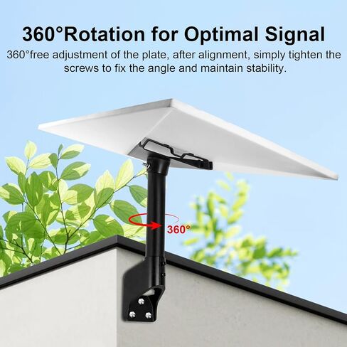 Mount for Starlink Gen 3 360° Adjustable Roof & Wall Mount | Compatible with Starlink Standard 4/4X/V3 Standard Dish，for Short Wall Roof Pole Mounts and Mounting Kit in Saudi Arabia
