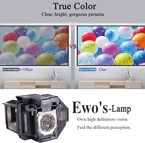 EWO'S Replacement Projector Lamp for ELPLP96 Epson Powerlite Home Cinema 2100 2150 1060 660 760hd VS250 VS350 VS355 EX9210 EX9220 EX3260 EX5260 EX7260 X39 W39 S39 109W V13H010L96 Lamp Bulb Replacement in Saudi Arabia