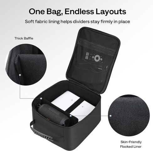 Aurzen Projector Carrying Case, Portable Bag for Indoor & Outdoor Use | Adjustable Fastener Dividers & Securing Strap, Compatible with Aurzen D1R Cube/D1R/D1/D1G/D1 air/D1R air/BOOM mini/air & More in Saudi Arabia