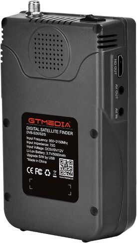 GT Media V8 FINDER2 Digital Satellite Finder and Signal Meter DVB-S/S2 H.264 HD 1080P with 7.4 V/4000 mAh 3.5-inch LCD Display, Ideal for Satellite Antenna Alignment in Saudi Arabia
