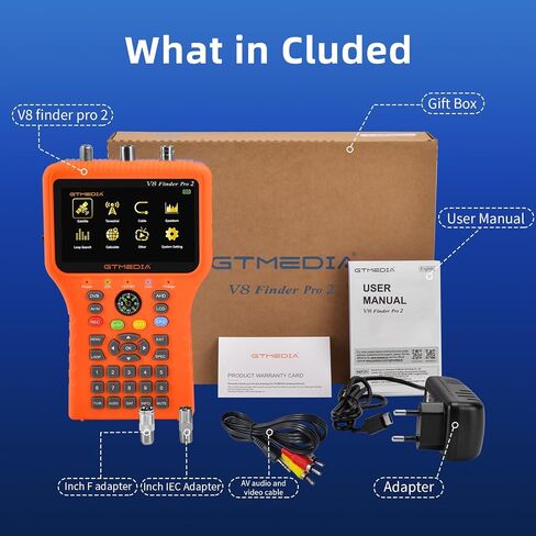 GT Media V8 Finder Pro Satellite Finder Meter SAT Finder TV DVB-S2X/S2/S/T2/T/C Signal Receiver H.264 Digital Sat Detector Satellite Recognition for Adjusting Sat Dish in Saudi Arabia