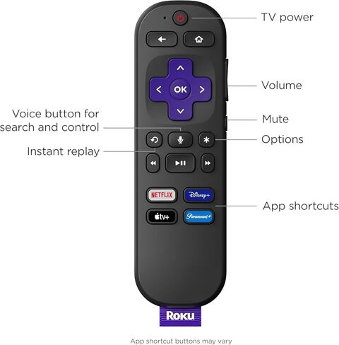 Roku Streaming Stick 4K - HDR & D. Vision Roku Streaming Device for TV with Voice Remote & Long-Range Wi-Fi - Free & Live TV (Renewed) in Kuwait