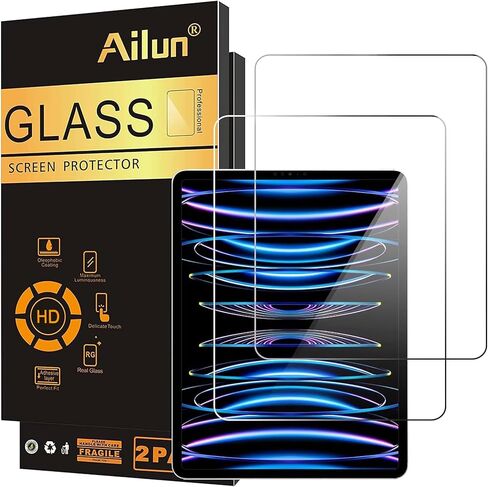 Ailun 2Pack Screen Protector for iPad A16 2025 11th 11"/10th Gen 2022 10.9" | Tempered Glass, Face ID Compatible, Apple Pencil Compatible, Case Friendly in Saudi Arabia