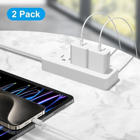 iPhone 17 16 15 Charger Fast Charging 10FT - 20W USB C Charger Block | with 10FT Type C to C Cable Compatible with iPhone 17/17 Pro/17 Pro Max/Air/16/16e/15, iPad Pro, iPad Air (Pink) in Kuwait