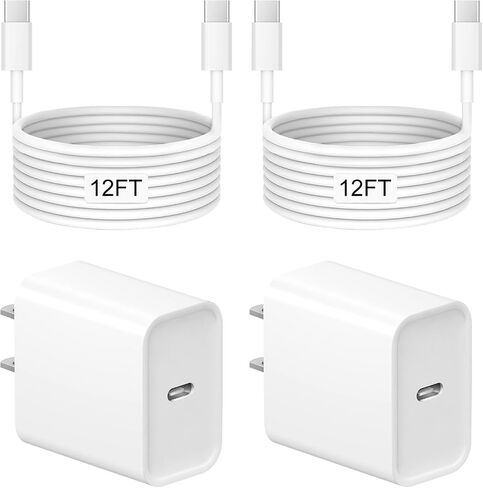 iPhone 17 16 15 Charger Fast Charging 10FT - 20W USB C Charger Block | with 10FT Type C to C Cable Compatible with iPhone 17/17 Pro/17 Pro Max/Air/16/16e/15, iPad Pro, iPad Air (Pink) in Kuwait