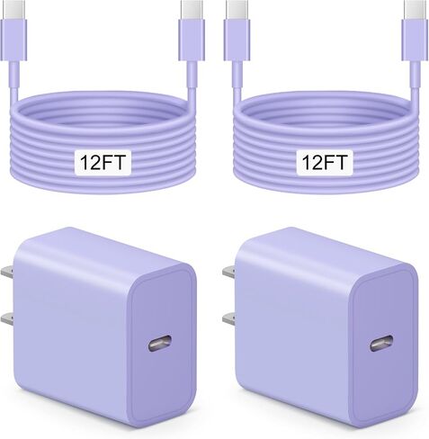 iPhone 17 16 15 Charger Fast Charging 10FT - 20W USB C Charger Block | with 10FT Type C to C Cable Compatible with iPhone 17/17 Pro/17 Pro Max/Air/16/16e/15, iPad Pro, iPad Air (Pink) in Kuwait