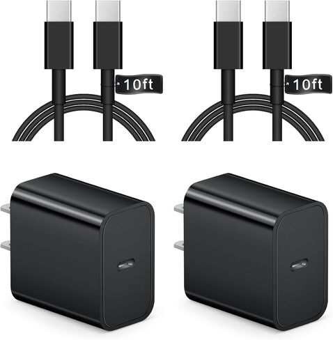 iPhone 17 16 15 Charger Fast Charging 10FT - 20W USB C Charger Block | with 10FT Type C to C Cable Compatible with iPhone 17/17 Pro/17 Pro Max/Air/16/16e/15, iPad Pro, iPad Air (Pink) in Kuwait