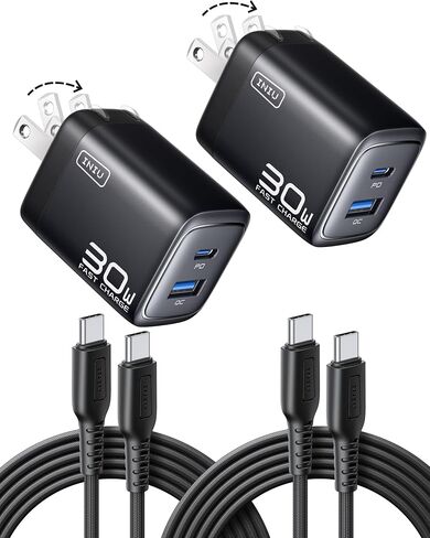 INIU 30W GaN Fast Charging USB C Charger, Block with Smart Phone Protection | 2-Pack, ETL Safety Certified, for Office & Travel, Dual Port Wall Adapter Block for iPhone 17 16 Pro iPad Samsung Google etc in Saudi Arabia