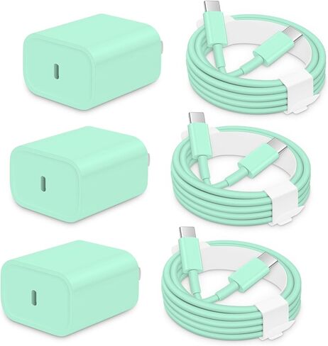 AISNI iPhone 17/16/15 Charger Fast Charging 3 Pack Type C Chargers | 20W USBC Charger Block for iPhone 17 16 15 Pro max iPad Pro with Long 6 FT iPhone USB C Cable-White in Saudi Arabia