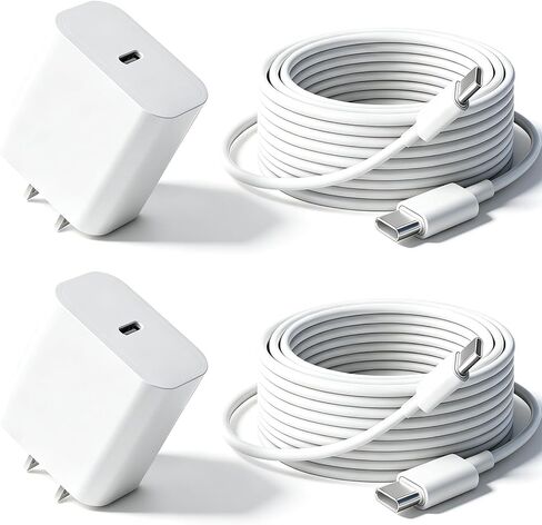 iPad Charger Fast Charging, iPad Fast Charger Block 10ft USB-C Cable, 2Pack | Long USB C Charger for iPad A16 11th/10th, iPad Pro 13/12.9/11-inch, iPad Mini 6/7 A17 Pro/ iPad Air, iPhone 17 16 15, White in Kuwait