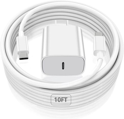 iPad Pro Charger,20W USB C Fast Charger with 10FT Long Fast Charging Cord for iPad Pro 12.9 5th/4th/3rd,11 inch 3rd/2nd,13 inch M4,iPAD Air 5th/4th Generation/13/11 M3 M2,iPad 10th/11th(A16),Mini A17 in Saudi Arabia