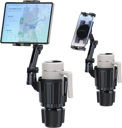 Cup Holder Tablet Mount, Ipad Cup Holder Car Mount with Adjustable Arm for Tablet iPhone 3-11in iPad Pro Air Mini, Fire, iPhone 15, Galaxy S24 Z Fold 5 in Saudi Arabia