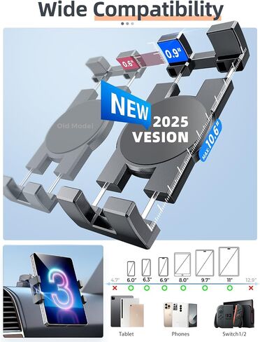 iPad Holder for Car, Dashboard Tablet Holder for Car Truck iPad Stand | 2.9" Suction Cup, 0.9" Depth Clamp, 3.1" Dash Mount Disk, Fit 6"-11" Apple iPad iPhone Galaxy Tab GPS, Truck Car Accessories in Saudi Arabia