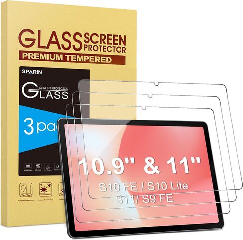 واقي شاشة SPARIN مكون من 3 قطع لجهاز Samsung Galaxy Tab A11 Plus /A9 Plus 11 بوصة | فيلم كمبيوتر لوحي لجهاز Tab A11+/A9+ 5G (2025/2023)، زجاج مقسى 9H، صديق للحافظة، مضاد للخدش، شفاف عالي الدقة، حساسية لمس عالية in Kuwait