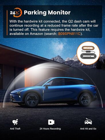 كاميرا أمامية galphi 4K Dash Cam، 5 جيجا هرتز WiFi، بطاقة 32 جيجا بايت متضمنة، Mini Dashcam in Kuwait