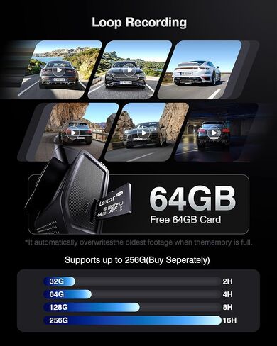 4K Dash Cam Front and Rear, Night Vision, WDR, Free Card Included | 2K Rear Dash Camera for Cars, 170° Wide Angle, 5.8G/2.4G Wi-Fi, Built-in GPS, G-Sensor Emergency Lock, 24H Parking Monitor in Saudi Arabia