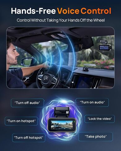 70mai A810 Lite 4K Dash Cam Front and Rear, 5GHz Wi-Fi 6 DashCam, Car Camera 4G LTE Remote Access, GPS Tracking, HDR Night Vision, 24H Parking Mode, Voice Control, Emergency Lock, Loop Recording in Saudi Arabia
