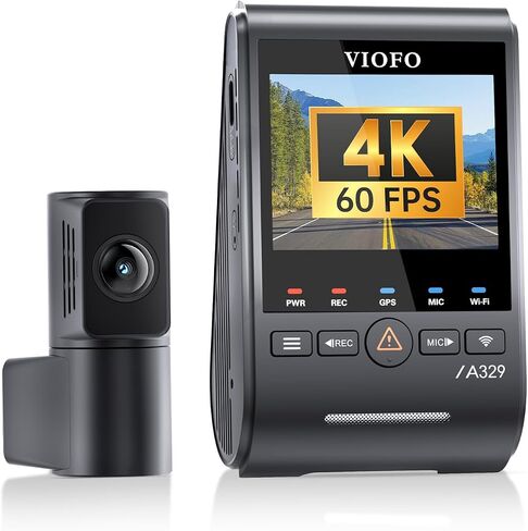 VIOFO A329S 4K 60FPS Dash Cam Front and Rear, STARVIS 2 HDR, Wi-Fi 6 | 4K Front + 2K Rear, Dual STARVIS 2 Sensors, Low-Light Clarity, Power-Saving Parking Mode, GPS & Up To 4TB SSD Support in Saudi Arabia