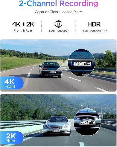 VIOFO A329S 4K 60FPS Dash Cam Front and Rear, STARVIS 2 HDR, Wi-Fi 6 | 4K Front + 2K Rear, Dual STARVIS 2 Sensors, Low-Light Clarity, Power-Saving Parking Mode, GPS & Up To 4TB SSD Support in Saudi Arabia