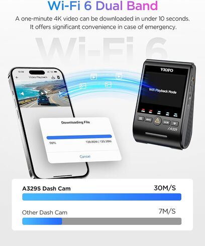 VIOFO A329S 4K 60FPS Dash Cam Front and Rear, STARVIS 2 HDR, Wi-Fi 6 | 4K Front + 2K Rear, Dual STARVIS 2 Sensors, Low-Light Clarity, Power-Saving Parking Mode, GPS & Up To 4TB SSD Support in Saudi Arabia