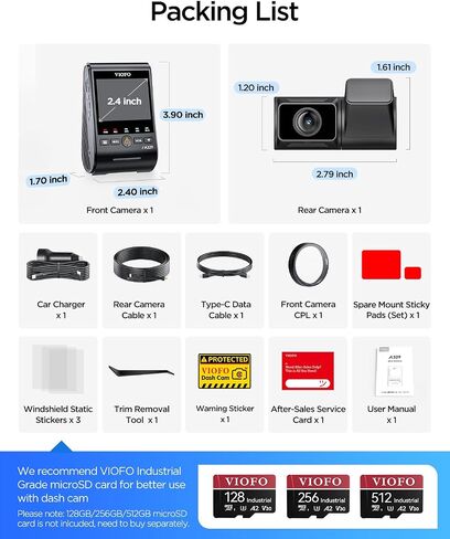 VIOFO A329S 4K 60FPS Dash Cam Front and Rear, STARVIS 2 HDR, Wi-Fi 6 | 4K Front + 2K Rear, Dual STARVIS 2 Sensors, Low-Light Clarity, Power-Saving Parking Mode, GPS & Up To 4TB SSD Support in Saudi Arabia