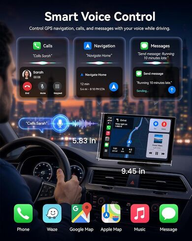 11'' Wireless CarPlay Screen with 4K Dash Cam, HD Touchscreen | 11'' HD laminated touchscreen with wireless CarPlay, Android Auto, 4K front camera, 5GHz WiFi, Bluetooth and phone mirroring. in Saudi Arabia