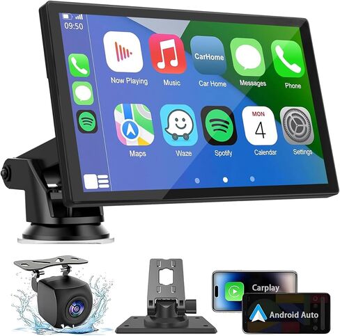 Carplay Screen for Car, 7'' Wireless CarPlay & Android Auto- Upgrade Portable Touchscreen with Bluetooth, Mirror Link, Voice Control, Hands-Free Calling Car Play Screen Stereo for All Vehicles in Saudi Arabia