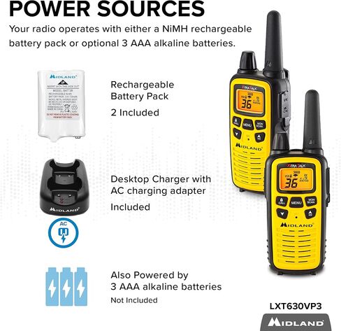 Midland LXT630VP3 FRS License Free Walkie Talkies. Yellow, 2 Pack in Saudi Arabia