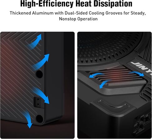 10" 1200W Under Seat Subwoofers with Amp, Class D MOSFET Amp & Efficient Heat Dissipation Design, Independent Control for Low-Pass Filter/Gain/Bass Boost, Suitable for Trucks/SUVs/Jeeps/MPVs in Saudi Arabia