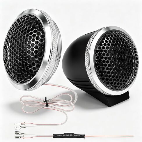 Upgraded 1-Inch Car Tweeters – 240W Neodymium Silk Dome High-Frequency Super Tweeters with Built-in Crossover & Bass Blocker – 4-Ohm, Flush/Surface Mount Kit for Crisp Highs – Easy Install Black in Saudi Arabia