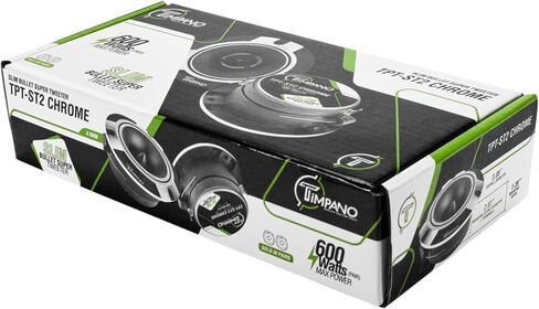 Timpano TPT-ST2 Chrome Slim Super Tweeter, 600 Watts 4 Ohm, 105 dB, 1 in Voice Coil, 3.85 inch Pro Car Sound System Bullet Tweeters (Pair) in Saudi Arabia