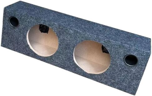 Dual 6.5 Inch Car Audio Subwoofer Enclosure Box, Sealed, Carpet Covered, Black and Gray (Black) in Saudi Arabia