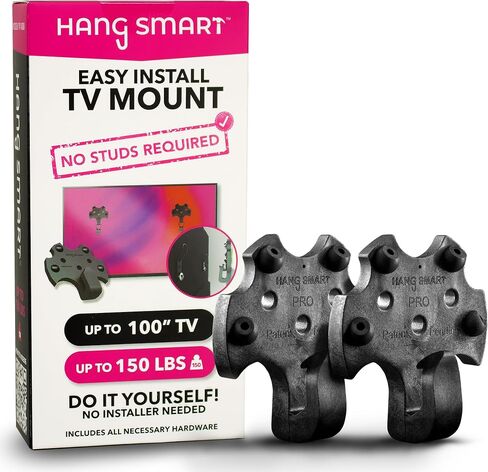 HangSmart TV Wall Mount 2-Pack - Universal Compatibility for 19-100 inch TVs, Dual Bundle, Holds up to 150lbs, Easy DIY Installation, Complete Kit with Two Mounts, Perfect for Bundles and Multiple TVs in Kuwait