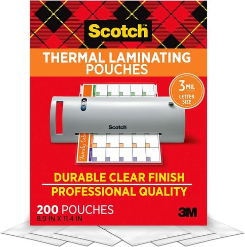 Scotch Thermal Laminating Pouches, 200 Count, Clear, 3 mil. in Kuwait