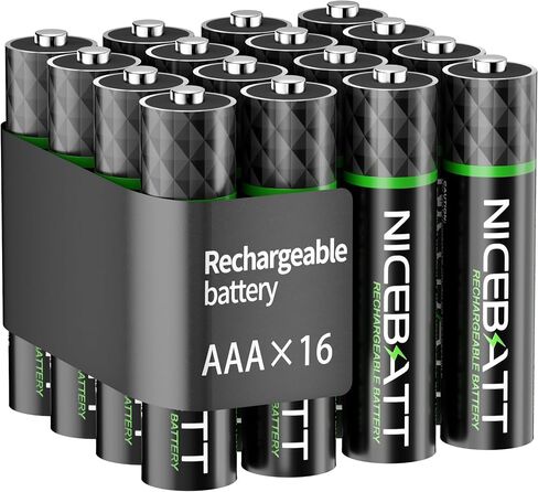 NICEBATT Rechargeable AAA Batteries 1100mAh, Premium NiMH Triple A Battery Low Self Discharge -16 Count in Kuwait