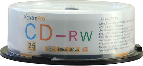 CD-RW 12 X 700MB 80min Recordable Cd 25 Pack Blank Discs in Spindle - 11043 in Saudi Arabia
