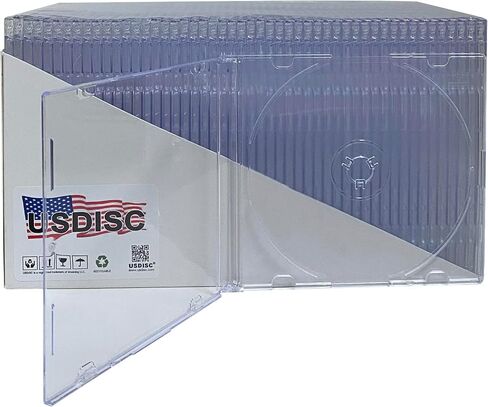 CD Jewel Cases Slimline 5.2mm, Single 1 Disc, Clear, Pack of 10 in Saudi Arabia