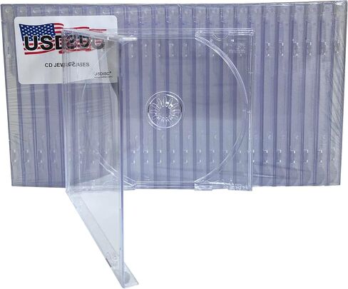 CD Jewel Cases Standard 10.4mm, Single 1 Disc, Clear, Pack of 10 in Saudi Arabia