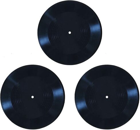 MINI ZOZI 12 inch Black Blank Vinyl Records Fake 3 PCS | Indie Aesthetic Room Home Decor on Wall Bedroom Living Room Music Studio Hip Hop Plain Cheap Decorative Blanks Vinyls Record in Saudi Arabia