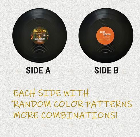 MINI ZOZI 12 inch Fake Vinyl Records Fake 10 Pieces in 1 Pack Decorative | Indie Aesthetic Room Decor or Home Decor on Wall for Bedroom or Living Room Discos Music Studio Hip Hop Decorative Purpose in Saudi Arabia