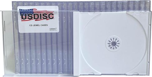 CD Jewel Cases Standard 10.4mm, Single 1 Disc, White, Pack of 10 in Saudi Arabia