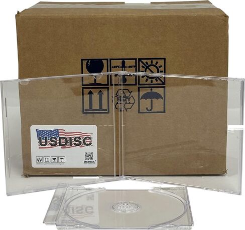 CD Jewel Cases Standard 10.4mm Unassembled, Single 1 Disc, Clear, Pack of 10 in Saudi Arabia