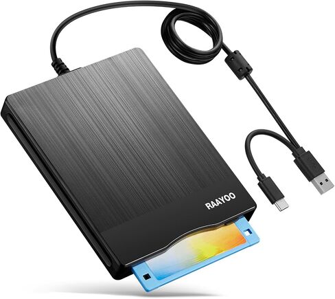 Floppy Disk Reader 3.5 inch USB Floppy Disk Drive External 3 1/2 Floppy disc Reader Portable Floppy Diskette Drive USB C for PC Laptop Notebook Computer with Windows 11/10 (Brushed Panel, 3.5 inch) in Saudi Arabia