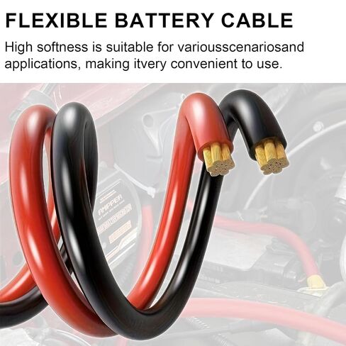 DLronwey 0 Gauge Wire 20FT,1/0 AWG Battery Cable,Copper Clad Aluminum Amp Wiring Kit with 8pcs Pure Copper Lugs & Heat Shrink Tube for Car Audio Amplifier, Inverter, RV, Marine, Solar, Winch in Saudi Arabia